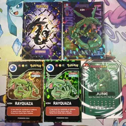 5 Holo & Non Holo Rayquaza Shinny Different Non-TCG Sets Pokemon Cards Lot - Image 1