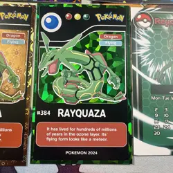 5 Holo & Non Holo Rayquaza Shinny Different Non-TCG Sets Pokemon Cards Lot - Image 5