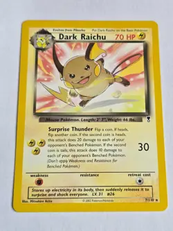 🔥 Dark Raichu 7/110 Non-Holo Rare Legendary Collection Pokemon Card - EX/NM! - Image 1