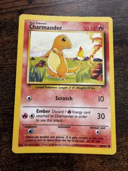 Charmander Original Base Set 46/102 Pokemon Card WOTC - Image 1