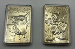 Pokemon 1999 Burger King Trading Cards 23K Gold-Plated, Set Pikachu And Mewtwo - Image 1