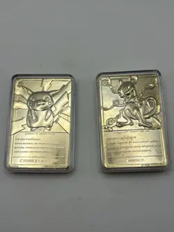 Pokemon 1999 Burger King Trading Cards 23K Gold-Plated, Set Pikachu And Mewtwo - Image 4