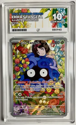 Pokemon TCG Erika's Tangela 218/217 Ascended Heroes IR Gem Mint Ace 10 Perf Subs - Image 2