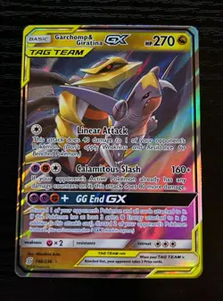 Pokemon Garchomp & Giratina GX 146/236 Unified Minds TAG TEAM Ultra Rare Holo NM - Image 1