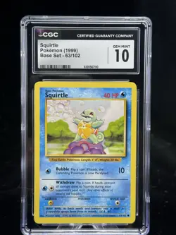 Squirtle #63 Base Set 1999 Pokemon Game CGC 10 💦 - Image 1