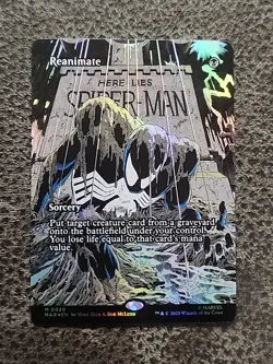 Reanimate 0020 Borderless FOIL Spider Man MTG Magic The Gathering Card NM - Image 1