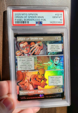 MTG Origin of Spider-Man FOIL PSA 10 GEM MINT 2025 Borderless Panel Card #0218 - Image 1
