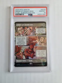 MTG Origin of Spider-Man FOIL PSA 10 GEM MINT 2025 Borderless Panel Card #0218 - Image 5