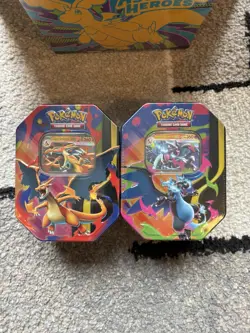 Pokemon TCG - NEW Mega Charizard X and Y Tins! - Pair - Image 1