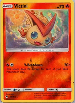 Pokemon TCG Victini 49/214 Lost Thunder Rev Holo D - Image 1