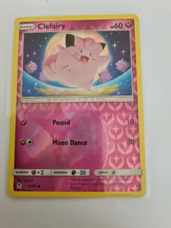pokemon Clefairy 39/68 hidden fates reverse holo - Image 1