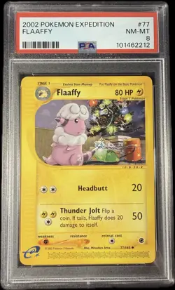 2002 Pokemon Expedition 77 Flaaffy PSA 8 NM-MT - Image 1