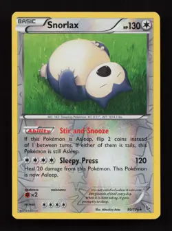 Snorlax 80/106 Rare Flashfire Pokemon Lightly Played - Image 1