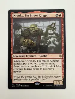Krenko Tin Street Kingpin MTG Magic the Gathering Card NM Near Mint WAR - Image 1