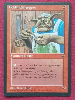 Magic The Gathering FALLEN EMPIRES GOBLIN CHIRURGEON GELON red card MTG - Image 1