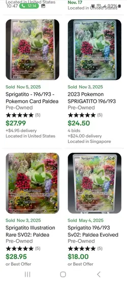 Sprigatito 196/193 Pokemon Card Paldea Evolved Illustration Rare NM/M - Image 4