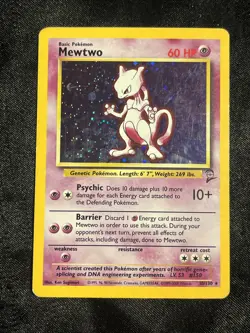 Mewtwo 10/130 Base Set 2 2000 Holo Rare WOTC Pokemon Card TCG MP - Image 1