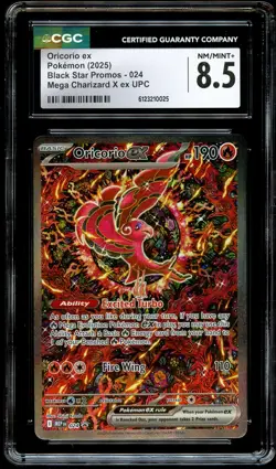 CGC 8.5 NM-MINT+ Oricorio Ex MEP 024 Black Star MEP024 Pokemon Card 025 - Image 1