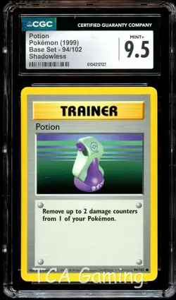 CGC 9.5 MINT+ Potion 94/102 SHADOWLESS Base Set Pokemon Card 127 - Image 1