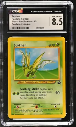 CGC 8.5 NM/MINT+ Scyther 45 WOTC Black Star Promo LEAGUE Pokemon Card 011 - Image 1