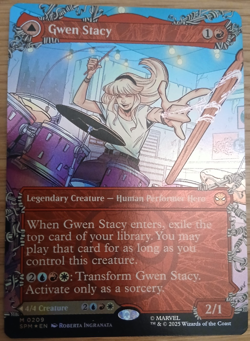 Gwen Stacy Ghost-Spider Borderless Foil NM MTG Magic the Gathering Spider Man - Image 1