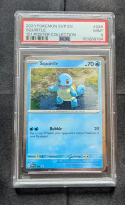 2023 Pokemon Squirtle SVP 048 151 Poster Coll. PSA 9 MINT *2 Swirls* *FREE SHIP* - Image 1