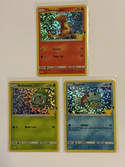 Pokemon TCG 1st Gen Starters 25th Anniversary Mcdonald's Promo Holo Set - Image 1