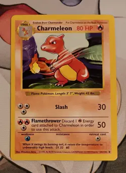 Charmeleon- Shadowless - 24/102 Base Set - Pokemon TCG - 1999 - Image 1