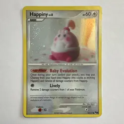 Pokemon Happiny 014/017 Pop Series 8 Holo Common Basic 60 HP 2008 w/ swirl - Image 1
