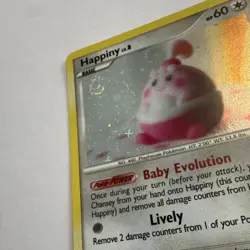Pokemon Happiny 014/017 Pop Series 8 Holo Common Basic 60 HP 2008 w/ swirl - Image 2