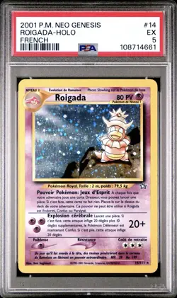 2001 Pokemon FRENCH Unlimited Neo Genesis Roigada-Slowking Holo 14/111 PSA 5 EX - Image 1