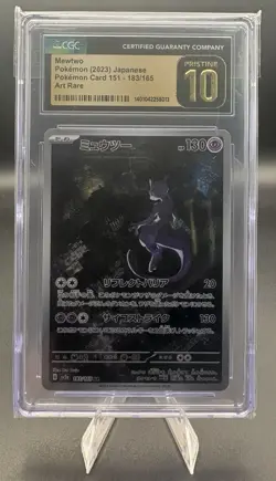 2023 POKEMON JP POKEMON 151 MEWTWO 183/165 (AR) ART RARE CGC PRISTINE 10 - Image 1