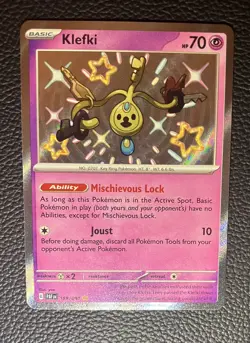 Pokemon TCG Klefki Card Paldean Fates Shiny Rare 159/091 Near Mint - Image 1