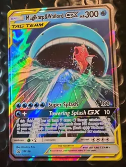 Pokemon Magikarp & Wailord GX SM166 Promo Card Lp-nm - Image 1