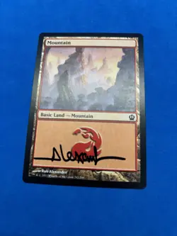 Mountain ARTIST SIGNED Theros, Rob Alexander, Magic MTG AUTO NM - Image 1