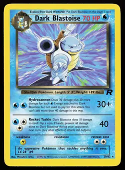 Dark Blastoise 20/82 Rare Non-Holo Team Rocket Pokemon Card - Image 1