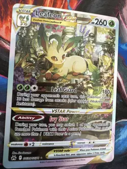 2023 Pokemon TCG Leafeon VStar Crown Zenith Full Art Galarian Gallery GG35/GG70 - Image 2