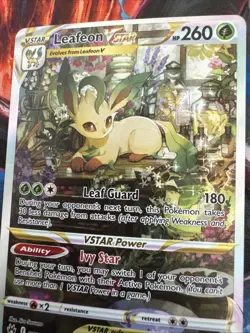 2023 Pokemon TCG Leafeon VStar Crown Zenith Full Art Galarian Gallery GG35/GG70 - Image 4