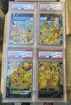 Pokemon Celebrations Pikachu V-Union Sequential PSA 9, 10, 10, 10 Set of 4 - Image 1