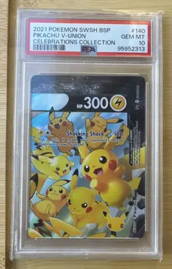 Pokemon Celebrations Pikachu V-Union Sequential PSA 9, 10, 10, 10 Set of 4 - Image 4