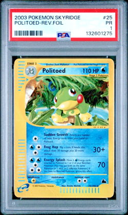 PSA 1 PR 2003 Skyridge Politoed Reverse Holo Foil 25/144 WOTC E-Reader Pokemon - Image 1