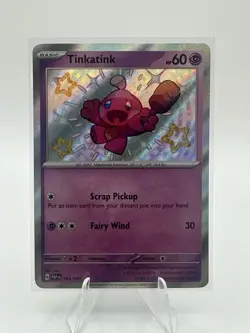 Pokemon TCG Tinkatink 165/091 Baby Shiny Holo Rare Paldean Fates NM - Image 1