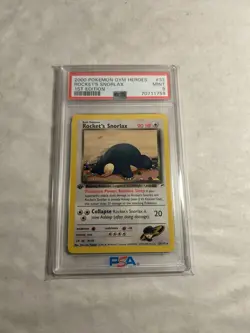Pokemon - Gym Heroes Rocket's Snorlax 33/132 First Edition PSA 9 - Image 1