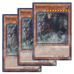 Yugioh - Wandering Titan of Tartarus x 3 - ROTA 1st Edition NM - Plus Free Holo - Image 1