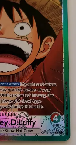FOIL Bandai One Piece CCG Monkey.D.Luffy Carry on His Will OP13-001 Alt Art - Image 4