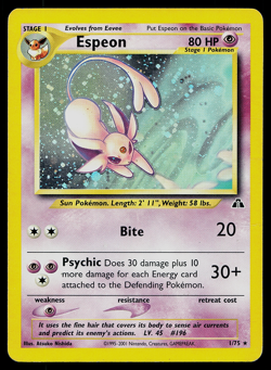 Espeon 1/75 Holo Rare Neo Discovery Pokemon Card - Image 1