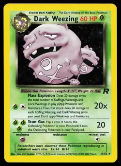Dark Weezing 14/82 Holo Rare Team Rocket Pokemon Card - Image 1