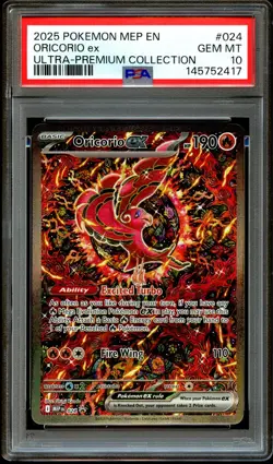 PSA 10 GEM MINT Oricorio Ex MEP 024 Black Star PROMO MEP024 Pokemon Card 417 - Image 1