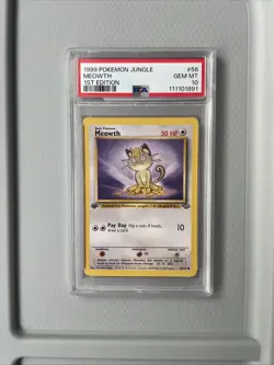 1999 Pokemon Jungle Meowth #56 1st Edition PSA 10 - Image 3