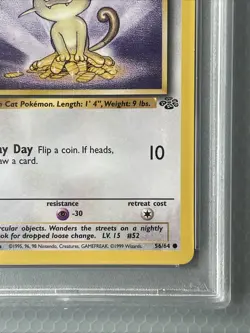 1999 Pokemon Jungle Meowth #56 1st Edition PSA 10 - Image 5
